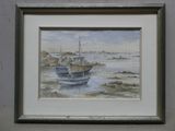 une image d'un tableau représentant un bateau dans l'eau