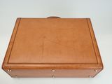 brown leather suitcase on white background with white background