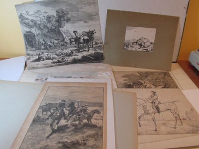 beaucoup de photos posées sur une table sur laquelle se trouve une imprimante