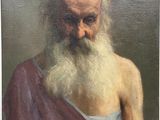 painting of an old man with a long beard and a white beard