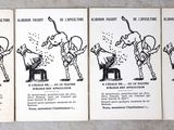 trois cartes sur lesquelles figurent les illustrations d'un homme et d'une femme