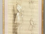 deux dessins d'un homme et d'une femme se tenant l'un à côté de l'autre