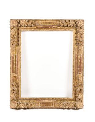 an old gold frame with a white background