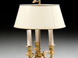 an image of a table lamp with a white shade on top of it