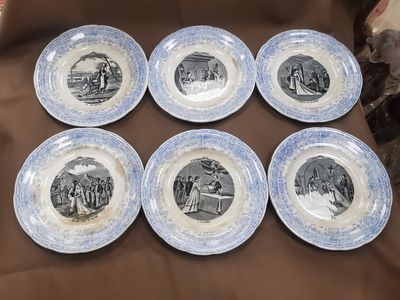 Collection de 12 assiettes parlantes titrée "un mariage à la…
