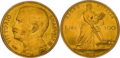 a close up of two gold coins with a man and woman on them