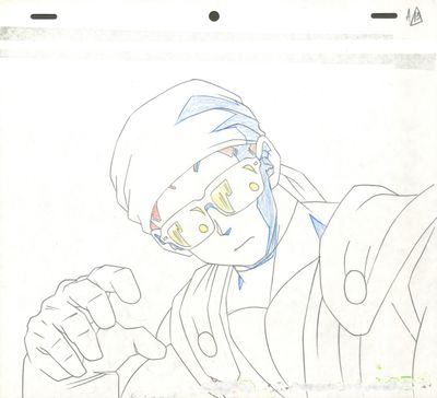 dessin représentant un homme portant un masque, le poing levé