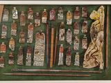 a picture of a picture of a collection of old items