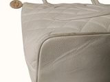 chanel beige quilted leather handbag with gold hardware