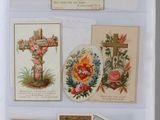 a book with a bunch of religious cards on it