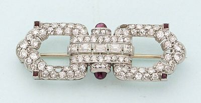 an art deco ruby and diamond broochle