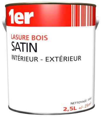 un pot de peinture satinée sur fond blanc, orné d'une bande rouge