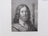 an old black and white photo of a man with a sword