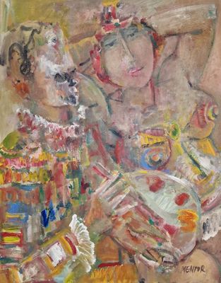 an image of a painting of a woman holding a child