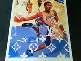 signed and framed photo of kobe kobe basketball player in action