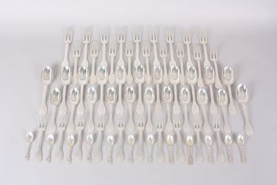 Tétard Frères : importante partie de ménagère en argent, mod… - Photo 1