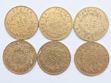 un lot de six souverains d'or