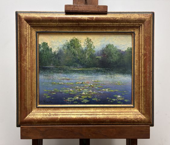 Jean Claude RESCHE (XXème) : « Impression d’eau calme ». Huile su...