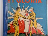 un vieux livre sur lequel figure l'image d'un homme serrant la main d'une femme