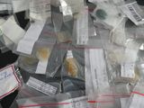 a pile of food in a plastic bag on a table