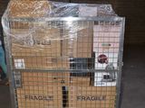 a cart that has a bunch of boxes in it