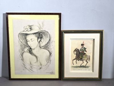 deux photos encadrées représentant une femme à cheval