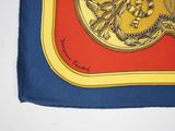 a blue and yellow square with a picture of a bird on it