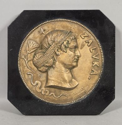 an image of a gold coin with a woman ' s head on it