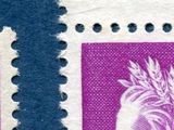 two stamps with a horse head on them on a blue background