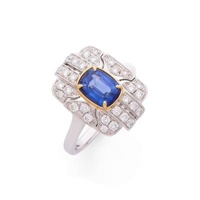 une bague en saphir et diamant