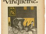 an old book with a picture of a man in a carriage