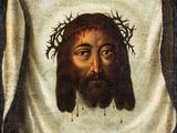 a painting of a man with a crown of thorns on his head