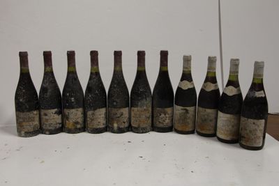 bottles of wine lined up in a row on a table