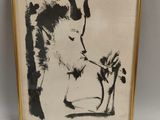 an image of a painting of a woman holding a flower in her hand
