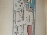 dessin représentant un homme en costume-cravate debout devant un miroir
