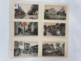 plusieurs vieilles photos en noir et blanc d'une rue et de bâtiments