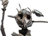 a sculpture of a bird made out of scrap metal