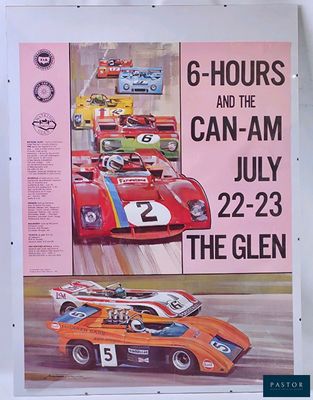 an image of a poster of a race car with a number of cars on it