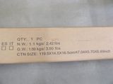 a cardboard box with a label on it on a table