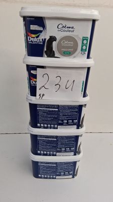 Lot de 5 pots de peinture Dulux Valentine Crème de Couleur s…