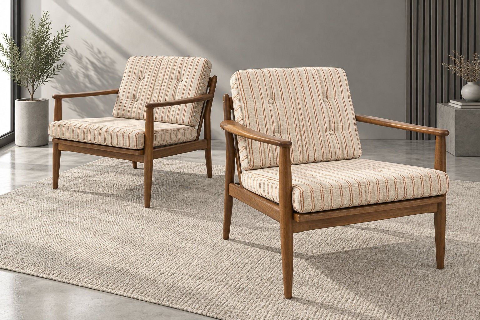 Attribués à Grete JALK. Paire de fauteuils de repos en teck …