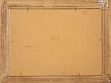 an image of a painting of a brown frame with writing on it