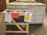 boxes of mattresses are stacked on pallets in a warehouse