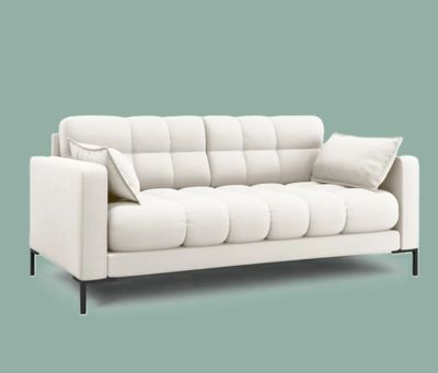 Canapé 2 places MAMAIA MICADONI, en tissu beige, dimensions:…