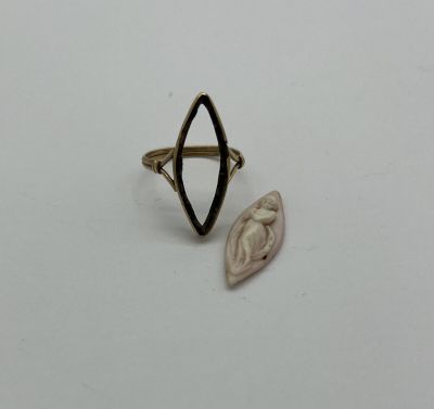 une image représentant une bague ornée d'une feuille et d'une autre feuille sur le côté
