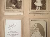 four old black and white photographs of a young boy and a girl
