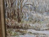 a picture of a painting of a snowy landscape