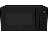 gros plan d'un four à micro-ondes noir sur fond blanc