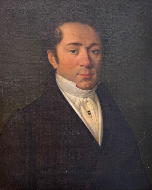 JOUY Joseph Nicolas - Portrait d'homme 1833 Huile sur toile 58x48 cm