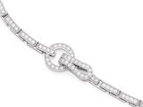 a close up of a diamond bracelet on a white background